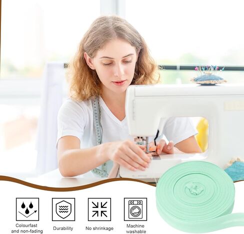 uxcell 11 ياردة شريط تحيز واحد أضعاف 9/16 بوصة خياطة الشريط شريط التماس شريط ربط شريط hemming لخياطة الحواف السجاد ، DIY الحرف ، خياطة ، أنابيب ، خياطة اللحف ، القهوة in Kuwait