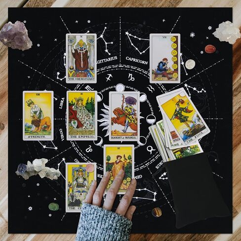 KNANA 9PCS Tarot Card Cloth - مجموعة قماش المخملية التارو ، كوكبة صن القمر نمط المذبح التارو القماش 19.7 بحلول 19.7 بوصة (أرجواني) in Kuwait