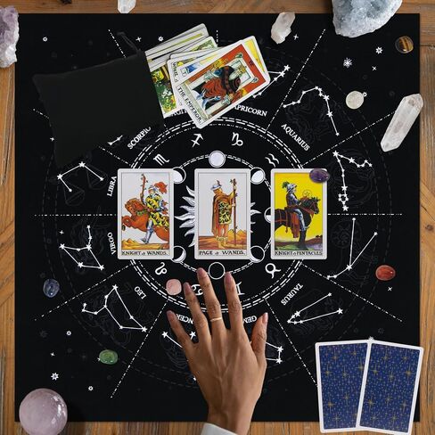 KNANA 9PCS Tarot Card Cloth - مجموعة قماش المخملية التارو ، كوكبة صن القمر نمط المذبح التارو القماش 19.7 بحلول 19.7 بوصة (أرجواني) in Kuwait