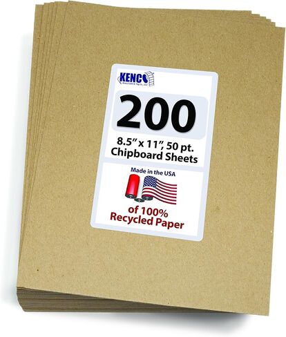 Chipboard Sheets 8.5" x 11" - 50 Sheets Per Pack Heavy Weight 50 Point Chip Board for Crafts and Backers -Great Alternative to MDF Board, Cardboard Sheets - Made in the USA (1) in Saudi Arabia