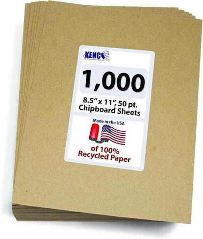 Chipboard Sheets 8.5" x 11" - 50 Sheets Per Pack Heavy Weight 50 Point Chip Board for Crafts and Backers -Great Alternative to MDF Board, Cardboard Sheets - Made in the USA (1) in Saudi Arabia