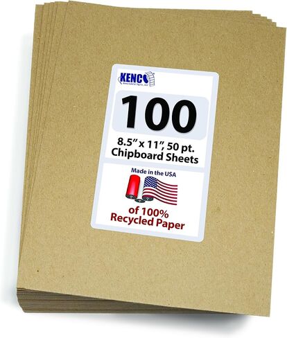 Chipboard Sheets 8.5" x 11" - 50 Sheets Per Pack Heavy Weight 50 Point Chip Board for Crafts and Backers -Great Alternative to MDF Board, Cardboard Sheets - Made in the USA (1) in Saudi Arabia
