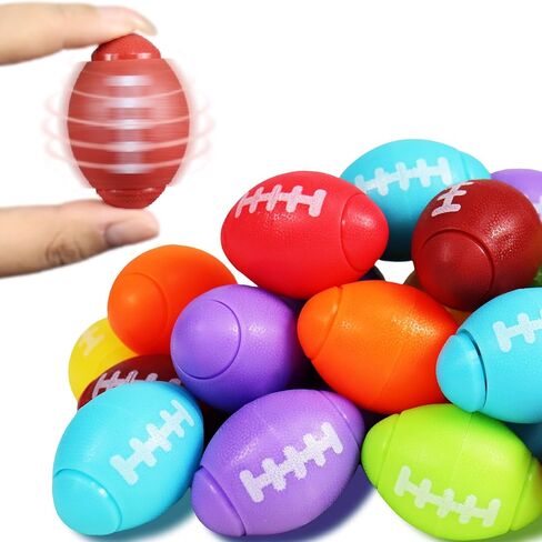 Mini Football Fidget Spinner 36 Pack, Tiny Plastic Footballs for Party Favors Stress Toy, Bulk Small Football Toys for Kids Little Football for Christmas Birthdays Sports Football Party (Brown) in Saudi Arabia