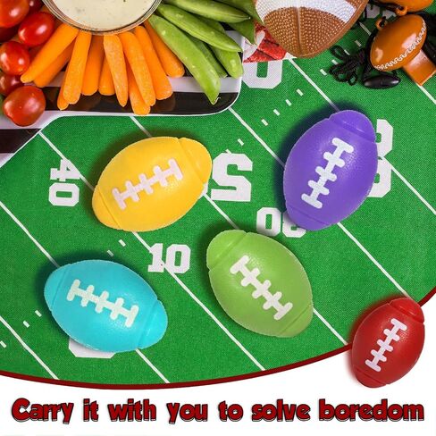 Mini Football Fidget Spinner 36 Pack, Tiny Plastic Footballs for Party Favors Stress Toy, Bulk Small Football Toys for Kids Little Football for Christmas Birthdays Sports Football Party (Brown) in Saudi Arabia