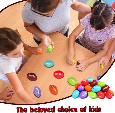 Mini Football Fidget Spinner 36 Pack, Tiny Plastic Footballs for Party Favors Stress Toy, Bulk Small Football Toys for Kids Little Football for Christmas Birthdays Sports Football Party (Brown) in Saudi Arabia