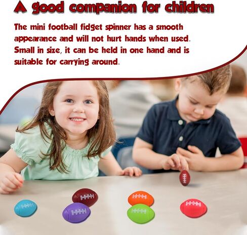 Mini Football Fidget Spinner 36 Pack, Tiny Plastic Footballs for Party Favors Stress Toy, Bulk Small Football Toys for Kids Little Football for Christmas Birthdays Sports Football Party (Brown) in Saudi Arabia