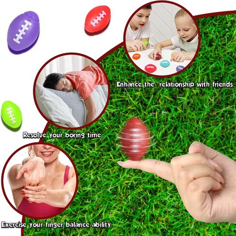 Mini Football Fidget Spinner 36 Pack, Tiny Plastic Footballs for Party Favors Stress Toy, Bulk Small Football Toys for Kids Little Football for Christmas Birthdays Sports Football Party (Brown) in Saudi Arabia