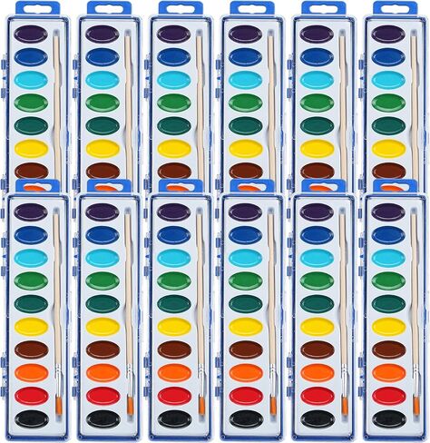 Watercolor Paint Set, Washable paint 10 Colors, 12 Sets with Brush Watercolor Paint Set in Kuwait