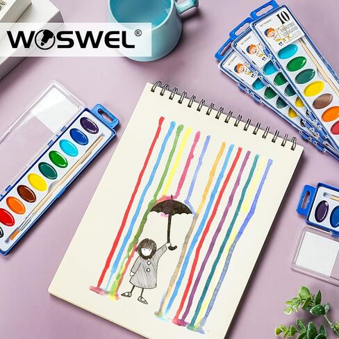 Watercolor Paint Set, Washable paint 10 Colors, 12 Sets with Brush Watercolor Paint Set in Kuwait