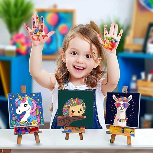 الطلاء AILIBIBLE بأرقام للأطفال الذين تتراوح أعمارهم بين 8 و 12 عامًا والمبتدئين - 4 مجموعات فنية من القماش الحيوانية مع لوحة مؤطرة - ألوان DIY سهلة حسب الرقم مجموعة للأطفال ، ديكور المنزل والهدايا (8x8 بوصة) in Kuwait