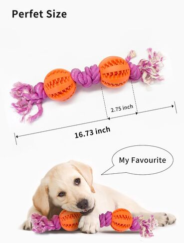 Pet Toys Two Balls Four Knots Dog Chew Durable Rubber Teeth Cleaning Rope Blue in Saudi Arabia
