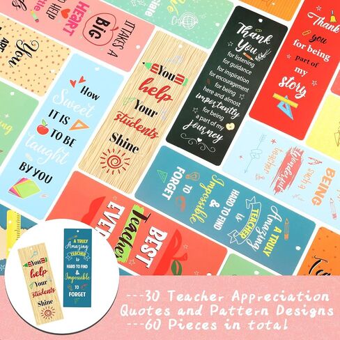 120 Pack Teacher Bookmarks Teacher Appreciation Gifts in Bulk Thank You Gifts from Students Christmas Teacher Gifts Graduation Gift Back to School Gift for Teachers Party Favors Classroom Reading in Saudi Arabia