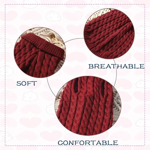 Dog Knit Sweater,Soft Pet Pullover Turtleneck Sweaters Cat Winter Fleece Dog Apparel & Accessories Warm Knitted Clothes for Kitten and Puppy Chihuahua Boy or Girl Holiday Parties Outfit in Kuwait