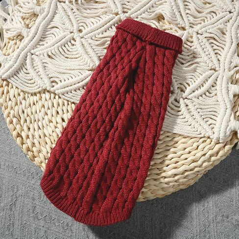 Dog Knit Sweater,Soft Pet Pullover Turtleneck Sweaters Cat Winter Fleece Dog Apparel & Accessories Warm Knitted Clothes for Kitten and Puppy Chihuahua Boy or Girl Holiday Parties Outfit in Kuwait