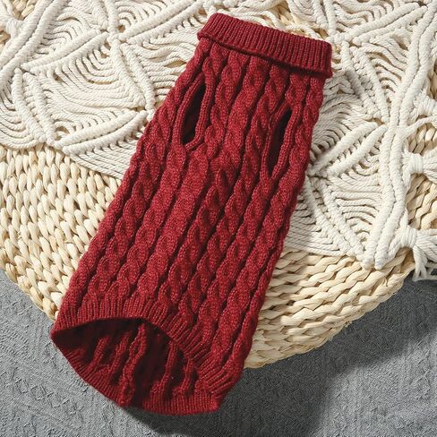 Dog Knit Sweater,Soft Pet Pullover Turtleneck Sweaters Cat Winter Fleece Dog Apparel & Accessories Warm Knitted Clothes for Kitten and Puppy Chihuahua Boy or Girl Holiday Parties Outfit in Kuwait