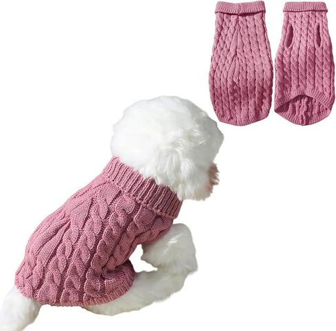 Dog Knit Sweater,Soft Pet Pullover Turtleneck Sweaters Cat Winter Fleece Dog Apparel & Accessories Warm Knitted Clothes for Kitten and Puppy Chihuahua Boy or Girl Holiday Parties Outfit in Saudi Arabia