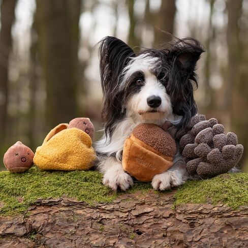 Interactive Pinecone Shaped Dog Toy, Enrichment Squeaky Snuffle Dog Toy, Cute Dog Game Toy, Treat Dispensing & Nose Work, Plush Dog Toy for Small and Medium Dogs in Kuwait