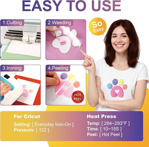 12Pcs Puff Vinyl Heat Transfer, 12x10Inch Assorted Colors 3D Puff HTV, DIY Iron-on Vinyl for T-Shirts, Easy to Cut and Weed, Compatible with Cricut or Cameo (12 Colors Puff) in Kuwait