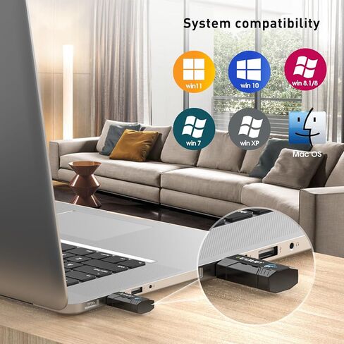 1300Mbps USB 3.0 Wireless WiFi Adapter for PC, USB Wi-Fi Dongle AC Mini Network Adapters 802.11ac 2.4GHz/5GHz Built-in Antenna for Windows 11/10/7/8/8.1/XP Mac OS 10.6-10.15 in Saudi Arabia