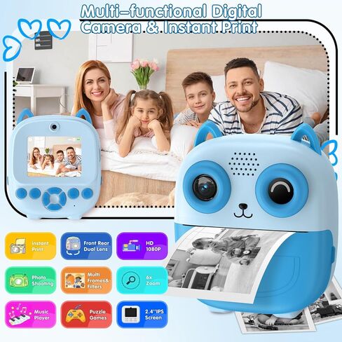 Kids Camera Instant Print Paper, 10 Rolls Kids Camera Paper Roll Refill, Thermal Printer Paper for Most Kids Instant Print Camera, Receipt Paper and Mini Printer Paper Roll for Kids(White) in Saudi Arabia