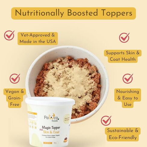 PawCo Magic Topper Hip & Joint Support - Vegan Dog Topper with Omega-3, Grain-Free Meal Enhancer for Senior Dogs, 160g in Kuwait