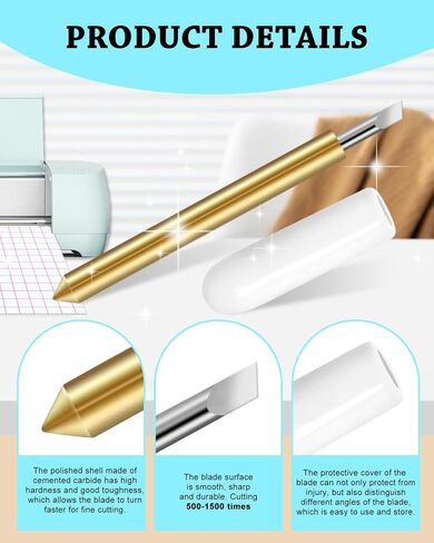 UCEC 40 PCS Premium Fine Point Point Rades متوافقة مع Cricut Maker 4/Maker 3/استكشاف 4/استكشاف AIR 2/AIR 3 آلات القطع ، شفرات القطع البديلة لتقطيع قطع اللمعان فينيل in Kuwait
