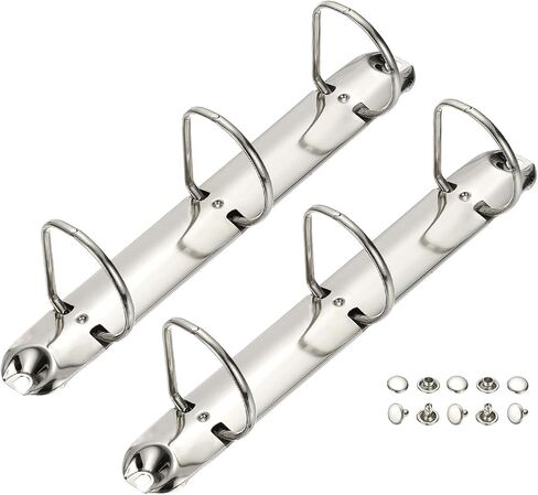 PATIKIL A5 3 Hole Ring Binder Mechanisms, 2 Set 0.98" D Ring Replacement Binder Planner Loose Leaf Binding Spines for Organizers DIY Fill Paper Storage Folder Accessories, 20mm Silver Tone in Kuwait