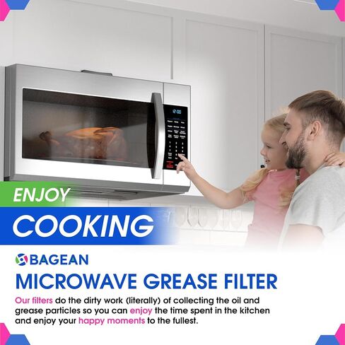 Bagean Microwave Filter 5.1"x7.6" Fits Frigidaire 5304464105 Grease Filters | Replacement Aluminum Mesh Screen Also Fits GE WB06X10608 - Filters Kitchen Air Over-the-Stove Overhead Vent Fan (2-Pack) in Kuwait