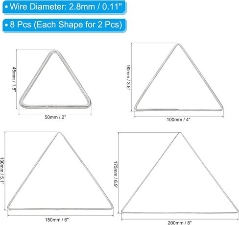 PATIKIL Triangle Dream Catcher Rings, 2 Set 4 Sizes Metal Christmas Macrame Wreath Floral Ring Hoop for Home DIY Craft Wedding Wall Hanging Decorations, Gold Tone in Saudi Arabia