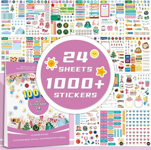 Planner Stickers - Monthly Planner Stickers and Accessories 25 Pages 1500+ Stunning Functional and Colorful Stickers,Calendar Stickers Includes Festival Theme Journal Stickers (Browm) in Saudi Arabia