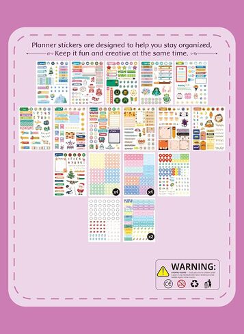 Planner Stickers - Monthly Planner Stickers and Accessories 25 Pages 1500+ Stunning Functional and Colorful Stickers,Calendar Stickers Includes Festival Theme Journal Stickers (Browm) in Saudi Arabia