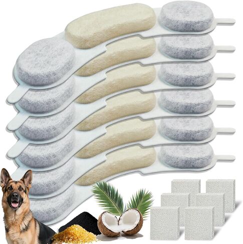Pet Fountain Filter Compatible with Smartoo 7L/236oz/1.8Gal Stainless Steel Dog Water Fountain, Dog Water Bowl Filters Replacement with Pre-Filter Sponges (WHITE, 6+6 PACK) in Saudi Arabia