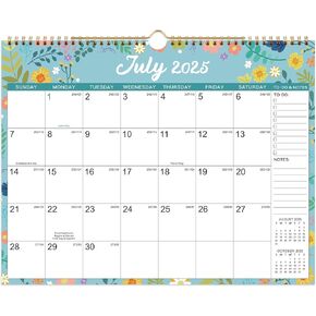 Calendar 2025-2026 Wall - Calendar 2025-2026, Jul. 2025 - Dec. 2026, 18 Monthly Wall Calendar with Thick Paper, Strong Twin-Wire Binding, Perfect for Planning - Floral