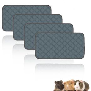 4 Pack Guinea Pig Cage Liners Washable Guinea Pig Bedding Reusable Waterproof Super Absorbent Guinea Pig Pee Pads Anti Slip Mat for Small Animals Rabbit Hamster Rat -28 x 14 Inch