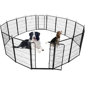 Dog Playpen Indoor/Outdoor,40" Height 42.6 Ft(L) 16 Panels Pet Play Pen, Stress-Free and Safe Play,Portable Metal Pet Exercise Pen for Rv Camping Garden Yard, Wide Door Low Threshold, Quick Install