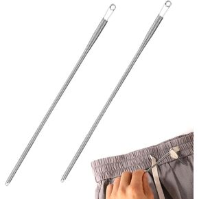 2pcs Drawstring Threader Tool, Metal Spring Threader Drawstring Tool Flexible Elastic Easy Replacement Rope String Threader for Hoodies Pants Sweatpants Jackets Trunks Trousers