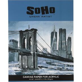 SOHO 180 GSM Acrylic Canvas Paper Pad 16x20 "20 ورقة - 12 حزمة