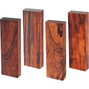 IECAP LLC 4 قطع مقاييس سكين خشب Ironwood - مواد مقبض سكين الخشب الطبيعي - السكاكين مقاييس المقاييس لحرف DIY - الحجم 5.12 × 1.77 × 0.51 بوصة