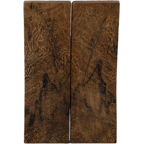 IECAP LLC 1 Pair Weru Bookmatched (Burl Ball Pattern) Knife Handle Scales – Knife Handle Materials – Natural Wood Knife Scales for DIY Crafts – Size 5 1/8 x 1 3/4 x 1/2 inches (Weru)