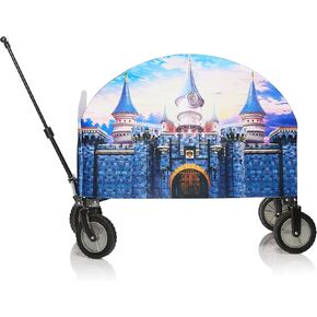 رؤية Red Fantasy Royal Princess Castle Decorative Wagon Cover Cover Halloween Assume Assuity Prop