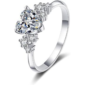 14K Gold Engagement Rings for Women| Heart-shaped 1 Carat Women's Diamond Ring | D-color VVS2 Excellent Cut | Romantic Proposal Jewelry