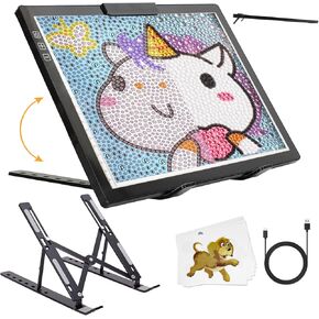 Rechargeable Light Pad,A4 Light Board for Diamond Painting with Adjustable Stand and Clip,7 Levels of Dimmable Brightness,Tracing Light Box for Artists Drawing Sketching Diamond Art Light Gifts