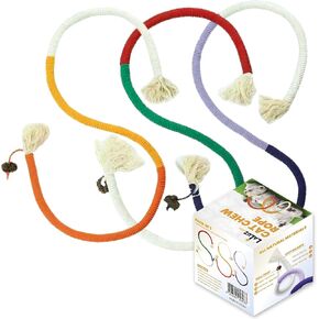 La Luz Cat Chew Ropes 3 Pack with Natural Catnip, Interactive Catnip Toys for Indoor Cats, Safe Teeth Cleaning Kitten Rope Toy, Durable Cat Kicker Chew Toy for All Breeds