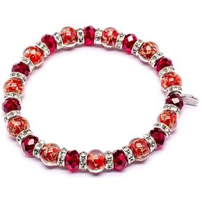 Authentic Murano Glass Elastic Stretch Bracelet - Handmade in Venice - Italian Jewelry - Lampwork Beads - Free Gift - Gift - Made in Italy