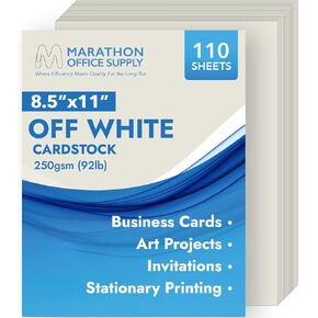 MOS OFF WHITE CARDSTOCK PAPER - 8.5 "× 11" مخزون بطاقات ثقيلة (110 ورقة) - لصياغة الورق ، الورق ، وبطاقات العمل ، والدعوات ، والقوائم والشهادات - الانتهاء من الطابعات ، ملائمة للطابعة