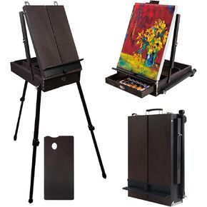 CONDA 70" French Style Easel with Aluminum Legs, Folding Sketch Painting Easel with Drawer, Tripod Easel Stand for Painting, Sketching, Display