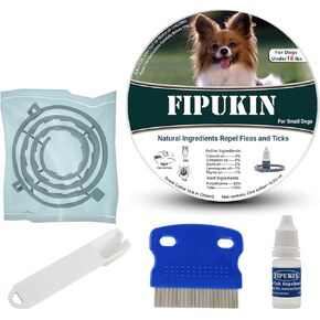 Natural Ingredients Flea Collar for Small Dogs,Safe and Effective Flea and Tick Collar, Waterproof,8 Months Protection Each Collar,Free Comb and Tick Scoop,13.8 Inches,2-Pack