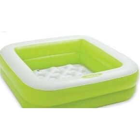 حمام سباحة intex square square قابل للنفخ ، 34 × 34 × 10 بوصات ، أزرق وأبيض ، 15 جالون