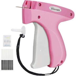 غرزة بندقية للملابس للملابس Microstitch Gun Gun Gun للملابس مثبتة الملابس السريعة -في 1000 مثبتات سوداء و 1000 مثبتات بيضاء و 6 إبر (وردي+أبيض)