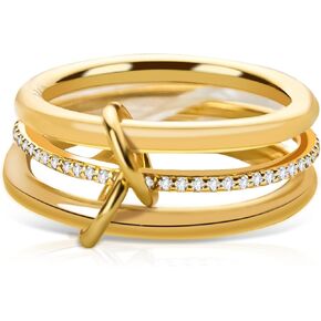 Ceniaioe Gold Rings for Women Fidget Ring Silver Oura Rings for Women Anxiety Ring Stackable Thumb Cubic Zirconia Stainless Steel Rings